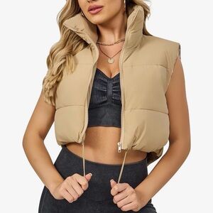 Tan Puffer Vest